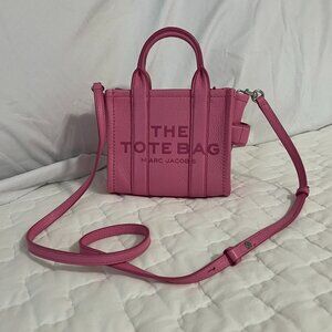 MARC JACOBS The Leather MICRO Tote Bag - Candy Pink